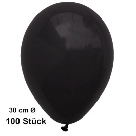 Luftballon Schwarz, Pastell, gute Qualität, 100 Stück