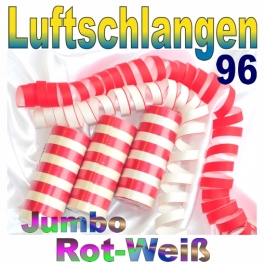 Luftschlangen Jumbo Rot-Weiß, 96 Rollen