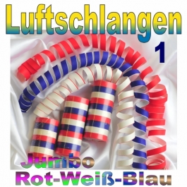 Luftschlangen Jumbo Rot-Weiß-Blau, 1 Rolle