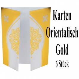 Karten orientalisch Gold, 6 Stück