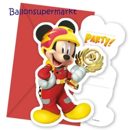 Micky Maus Roadster Racers Einladungskarten zum Kindergeburtstag