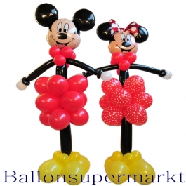 Micky und Mini Maus riesengroß, Ballondeko, Ballonfiguren aus Luftballons, Mickey und Minnie von Disney