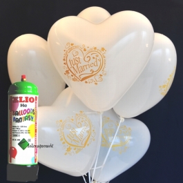 Mini-Ballons-Helium-Set-Hochzeit-Just-Married-Herzluftballons-1-Liter-Ballongas