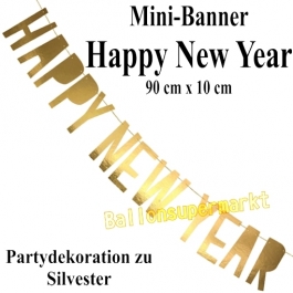 Dekoration Silvester, Mini Buchstabengirlande Happy New Year,