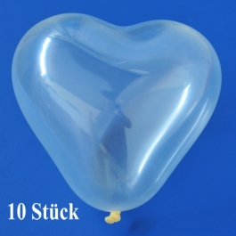 Herzluftballons Mini, 8-12 cm, transparent, 10 Stück