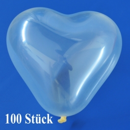 Herzluftballons Mini, 8-12 cm, transparent, 100 Stück