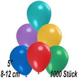 Luftballons 12 cm, Bunt gemischt, 1000 Stück