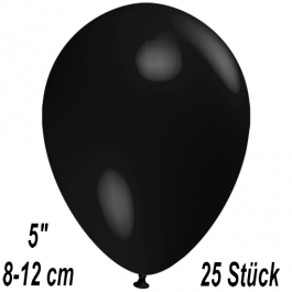 Luftballons 12 cm, Schwarz, 25 Stück