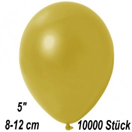 Kleine Metallic Luftballons, 8-12 cm, Champagnergold, 10000 Stück