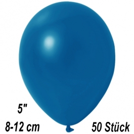 Kleine Metallic Luftballons, 8-12 cm, Dunkelblau, 50 Stück