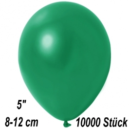 Kleine Metallic Luftballons, 8-12 cm, Dunkelgrün, 10000 Stück