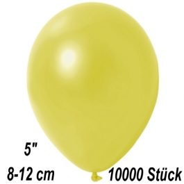 Kleine Metallic Luftballons, 8-12 cm, Gelb, 10000 Stück