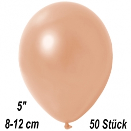 Kleine Metallic Luftballons, 8-12 cm, Lachs, 50 Stück