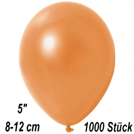 Kleine Metallic Luftballons, 8-12 cm, Orange, 1000 Stück