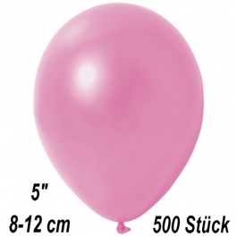 Kleine Metallic Luftballons, 8-12 cm, Rosa, 500 Stück