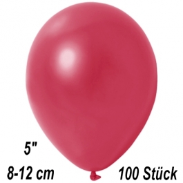 Kleine Metallic Luftballons, 8-12 cm, Rot, 100 Stück