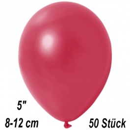 Kleine Metallic Luftballons, 8-12 cm, Rot, 50 Stück
