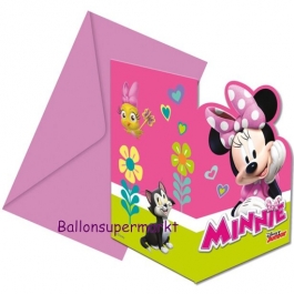 Minnie Maus Happy Helpers Einladungskarten zum Kindergeburtstag