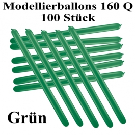 Modellierballons, 160 Q, Qualatex, 100 Stück, Grünj