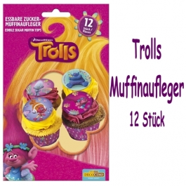 Cupcakedekoration Trolls Muffinaufleger zum Kindergeburtstag