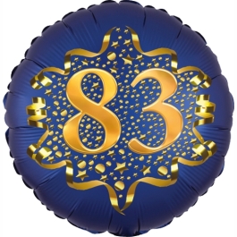 Satin Navy Blue Zahl 83 Luftballon aus Folie zum 83. Geburtstag, 45 cm, Satin Luxe