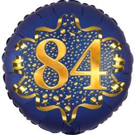 Satin Navy Blue Zahl 84 Luftballon aus Folie zum 84. Geburtstag, 45 cm, Satin Luxe