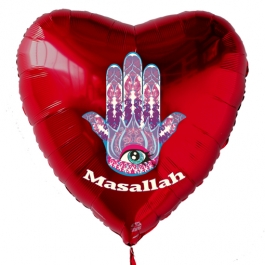 Türkisches Auge Luftballon aus Folie mit Helium-Ballongas, roter Herzballon, Nazar, Masallah