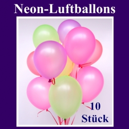 Neon-Luftballons, 20 cm, 10 Stück