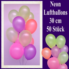 Neon-Luftballons, 30 cm, 50 Stück