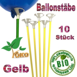 Öko-Ballonstäbe gelb, 10 Stück