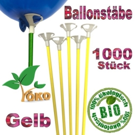 Öko-Ballonstäbe gelb, 1000 Stück