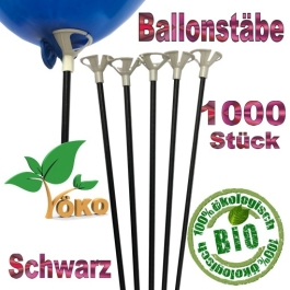 Öko-Ballonstäbe schwarz, 1000 Stück