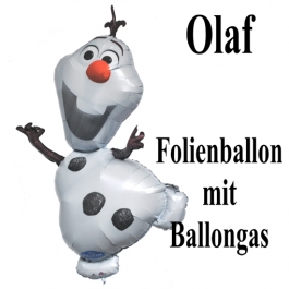 Olaf, großer Luftballon aus Folie mit Ballongas, Olaf-Eiskönigin