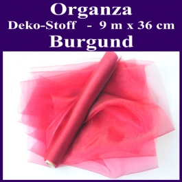 Organza Deko-Stoff, Burgund, 9 Meter x 36 cm