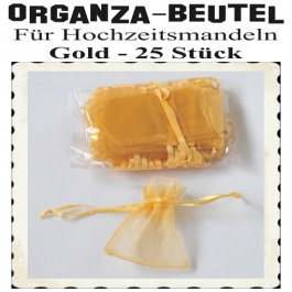 Organza-Beutel Gold für Hochzeitsmandeln