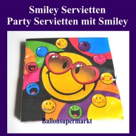 Party Servietten mit Smiley