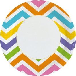 8 Stück bunte Partyteller Rainbow 