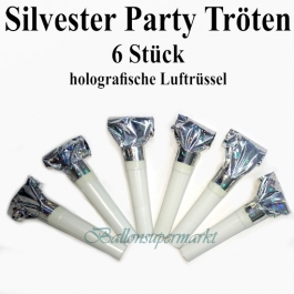 Party Tröten, holografisch, silber