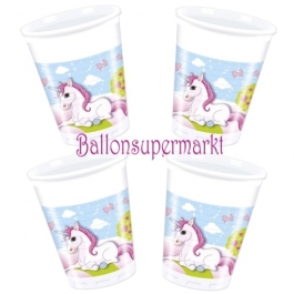 Unicorn Partybecher zum Einhorn Kindergeburtstag
