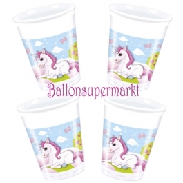 Unicorn Partybecher zum Einhorn Kindergeburtstag