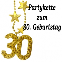 Goldene Partykette zum 30. Geburtstag