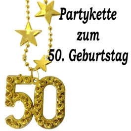Goldene Partykette zum 50. Geburtstag