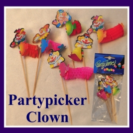 Partypicker Clown, Picker zu Karneval, Fasching, Kinderkarneval und Kindergeburtstag, stimmungsvolle Tischdekoration