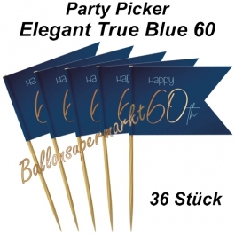 Party-Picker Elegant True Blue 60, Dekoration zum 60. Geburtstag