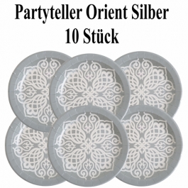 Partyteller Orient Silber, 1001 Nacht Deko