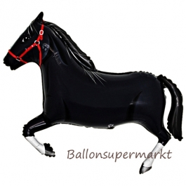 Pferd Luftballon aus Folie ohne Helium, schwarz