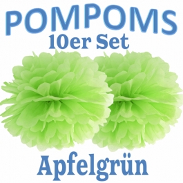 Pompoms Apfelgrün, 10 Stück