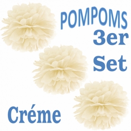 Pompoms Créme, 3 Stück