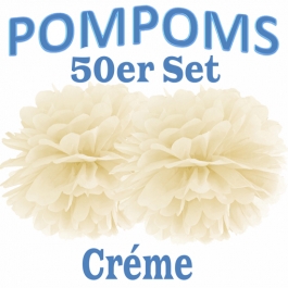 Pompoms Créme, 50 Stück