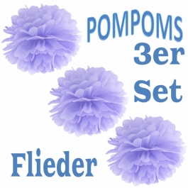 Pompoms Flieder, 3 Stück